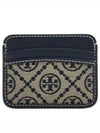 T Monogram Jacquard Card Wallet Navy - TORY BURCH - BALAAN 2