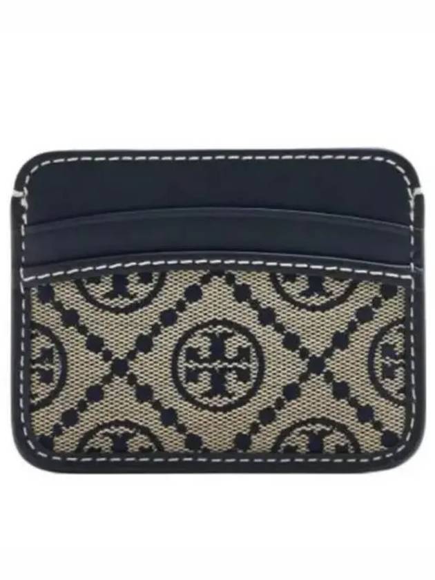 T Monogram Jacquard Card Wallet Navy - TORY BURCH - BALAAN 2