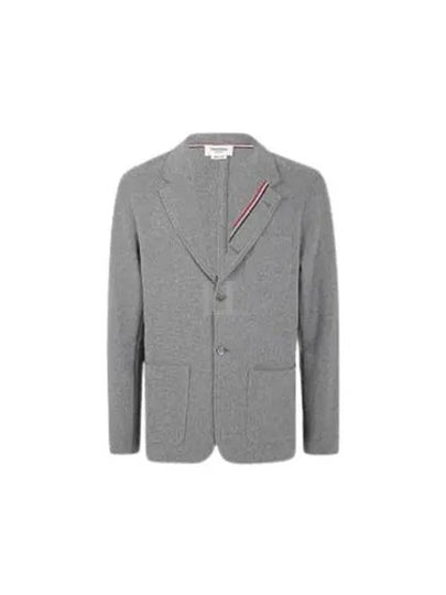 Cotton Blend Blazer Jacket Grey - THOM BROWNE - BALAAN 2