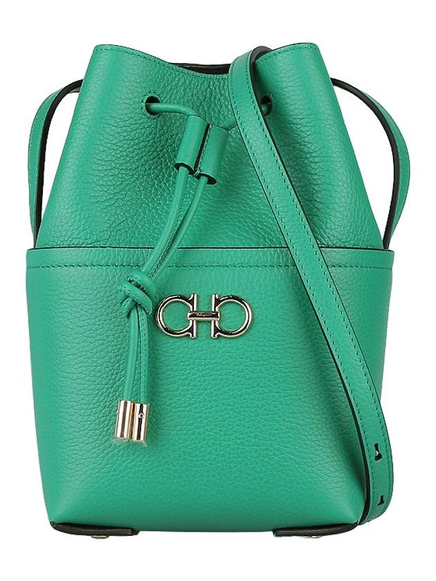 Gancini Mini Bucket Bag Green - SALVATORE FERRAGAMO - BALAAN 2