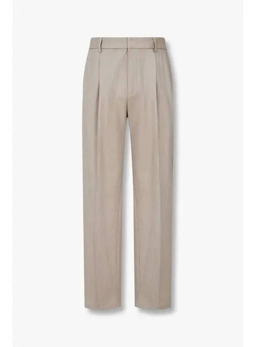 Men s Textured Tapered Pants Dark Beige - EMPORIO ARMANI - BALAAN 1