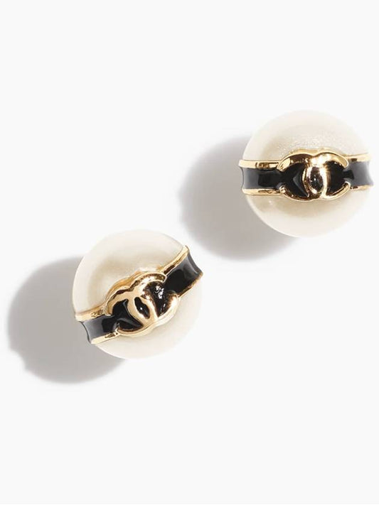 CC Earrings Pearl Earrings Gold Pearly White - CHANEL - BALAAN 2