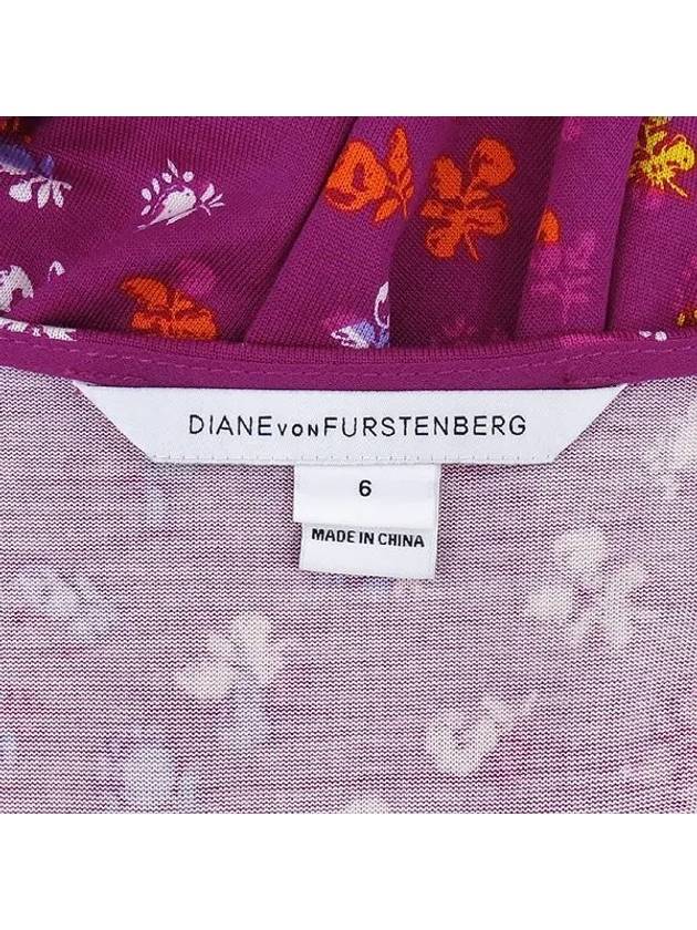 Purple color flower pattern dress - DIANE VON FURSTENBERG - BALAAN 4