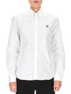 Oxford Institutional Foxhead Patch Button Down Classic Shirt White - MAISON KITSUNE - BALAAN 2