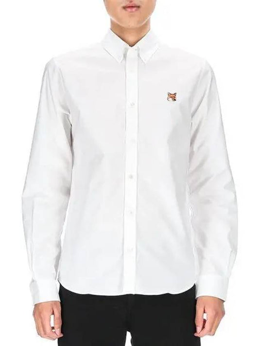 Oxford Institutional Foxhead Patch Button Down Classic Shirt White - MAISON KITSUNE - BALAAN 2