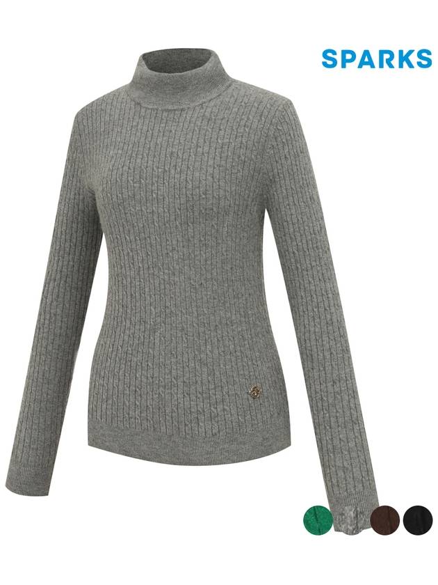 Women s Twisted High Neck Knit Sweater SO3LKT006 - SPARKS - BALAAN 3