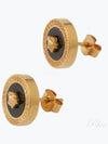 Enamel Medusa Stud Earrings Black Gold - VERSACE - BALAAN 2