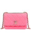 CC Lambskin Chain Mini Cross Bag Hot Pink - CHANEL - BALAAN 2