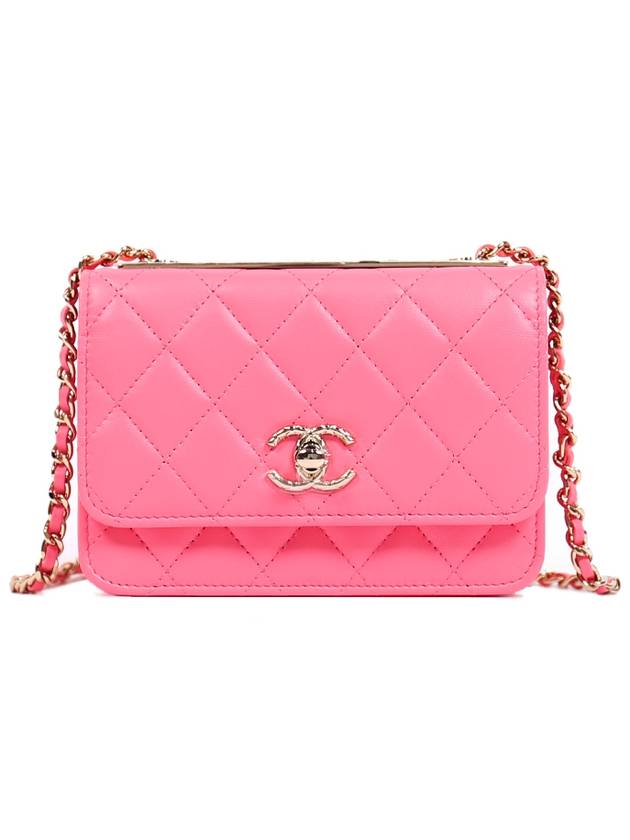 CC Lambskin Chain Mini Cross Bag Hot Pink - CHANEL - BALAAN 2