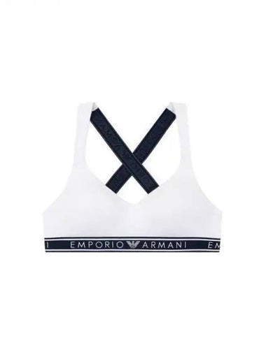 UNDERWEAR Women s Logo Banding Cross Strap Bra White 271924 - EMPORIO ARMANI - BALAAN 1