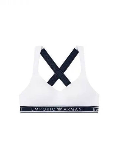 UNDERWEAR Women s Logo Banding Cross Strap Bra White 271924 - EMPORIO ARMANI - BALAAN 1