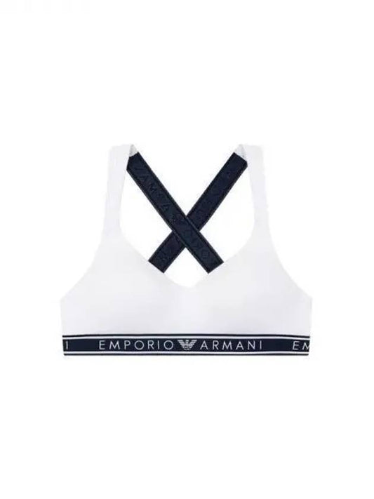 UNDERWEAR Women s Logo Banding Cross Strap Bra White 271924 - EMPORIO ARMANI - BALAAN 1