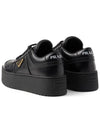 Downtown Bold Leather Low Top Sneakers Black - PRADA - BALAAN 4