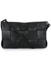 Intrecciato Cassette Leather Pouch Shoulder Bag Black - BOTTEGA VENETA - BALAAN 2