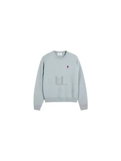 De Coeur Embossed Logo Crewneck Sweatshirt Blue - AMI - BALAAN 2