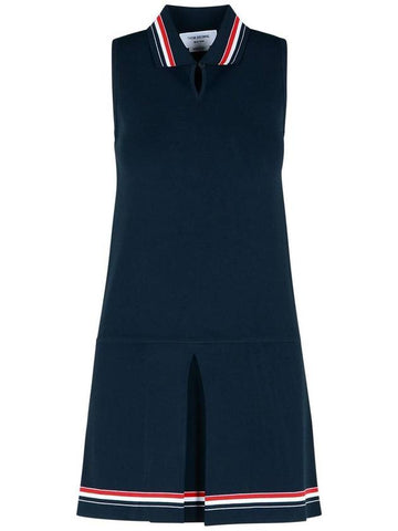 Thom Browne 'Tennis' Dress In Navy Viscose Blend - THOM BROWNE - BALAAN 1