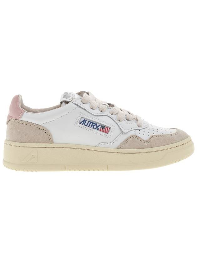 Medalist Leather Suede Low Top Sneakers White Pink - AUTRY - BALAAN 3