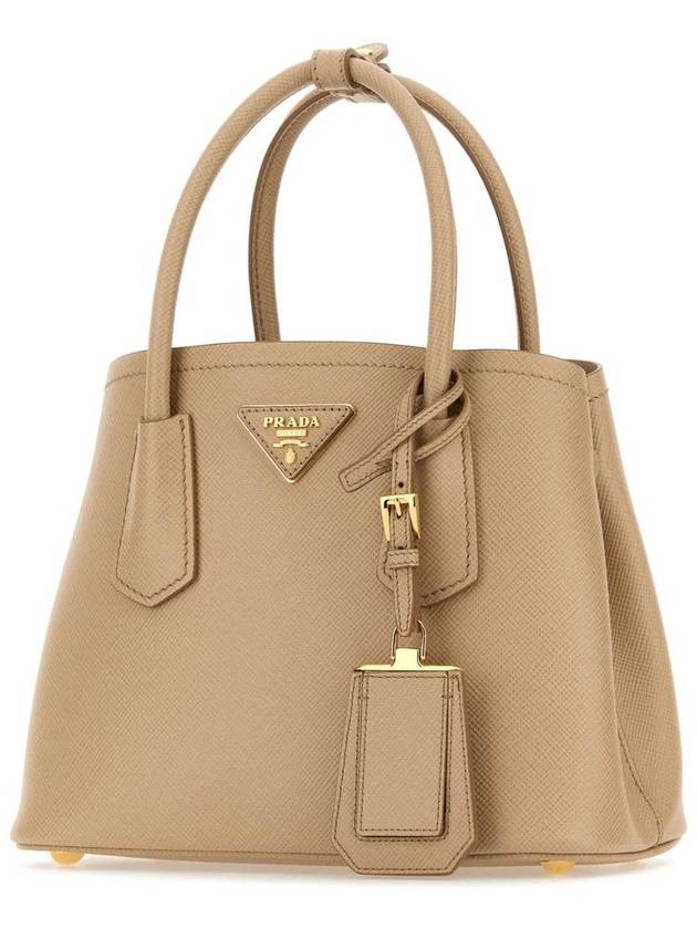 Double Saffiano Leather Mini Bag Sand Beige - PRADA - BALAAN 3