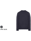 Garment Dyed Stitches Four Print Crewneck Sweatshirt Navy - STONE ISLAND - BALAAN 4