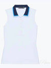 Women's Gradient Collar Silky Tech Nylon Sleeveless Polo Shirt Snow - G/FORE - BALAAN 2