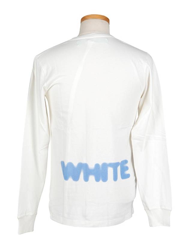 Spray Logo Print Long Sleeve T-Shirt Ivory - OFF WHITE - BALAAN 4