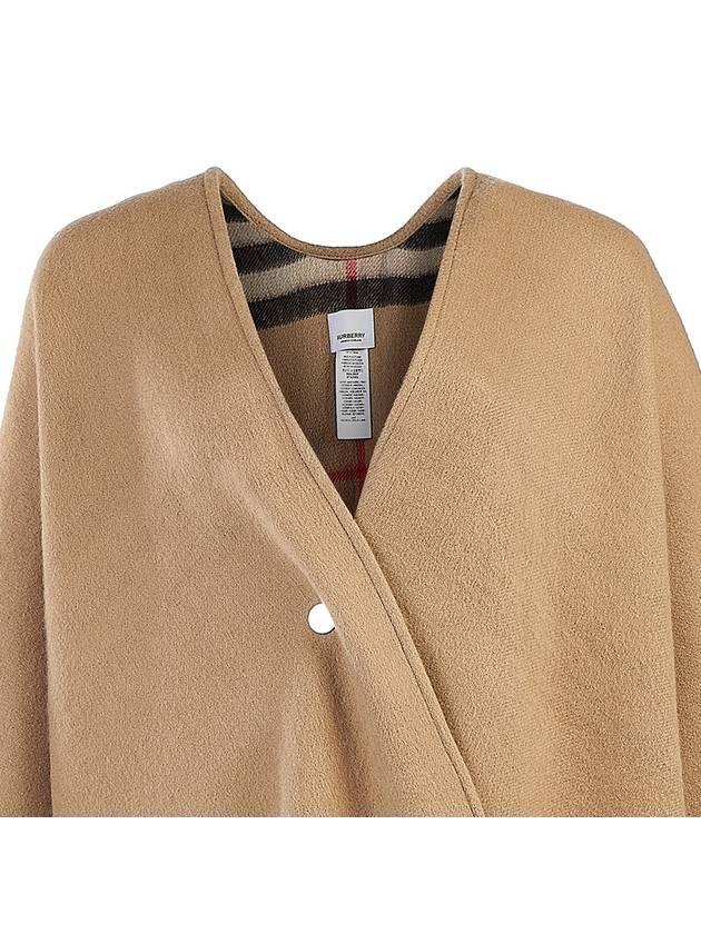 Reversible Check Wool Cashmere Cape Beige - BURBERRY - BALAAN 8