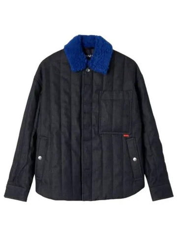 Shearling padded over jacket dark denim jumper - SUNNEI - BALAAN 1