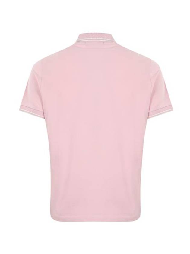 Stretch Cotton Pique Short Sleeve Polo Shirt Pink - STONE ISLAND - BALAAN 3