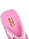 Logo Patch Striped Flip Flops Pink - KENZO - BALAAN 8