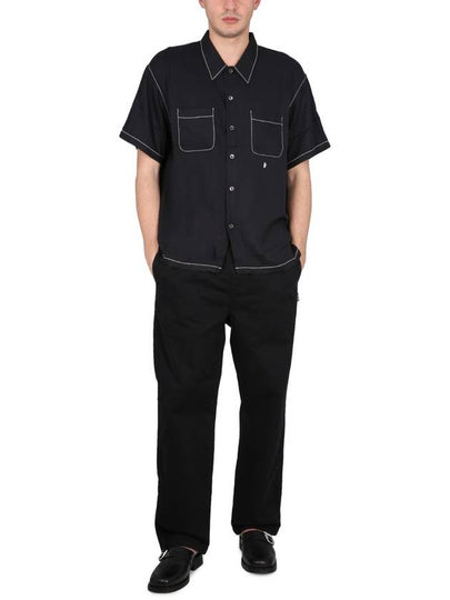 SHIRT WITH CONTRAST STITCHING - STUSSY - BALAAN 2