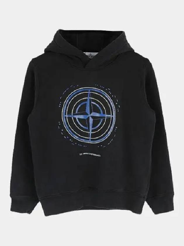 Kids Logo Printing Black Hoodie 751661740 V0029 - STONE ISLAND - BALAAN 1