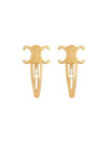 Triomphe Snap Brass Steel Hair Clip Gold Set Of 2 - CELINE - BALAAN 3