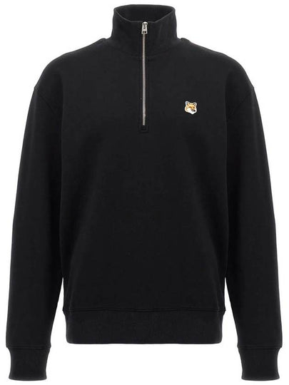 Fox Head Patch Half Zipper Sweatshirt Black - MAISON KITSUNE - BALAAN 2