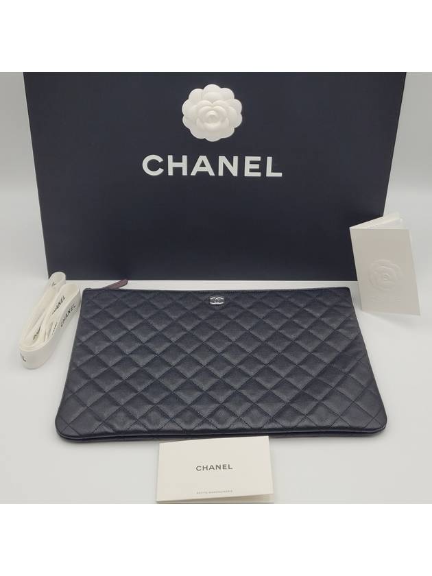 Classic Caviar Large Clutch Black A82552 - CHANEL - BALAAN 1