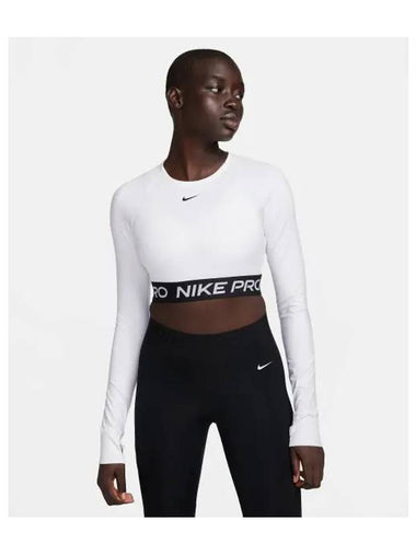 Pro 365 Dri Fit Cropped Long Sleeve Top W White Black FV5485 100 - NIKE - BALAAN 1