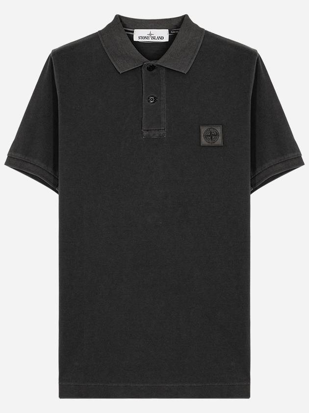 Pigment Dyed Polo Shirt Dark Grey - STONE ISLAND - BALAAN 2