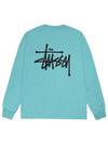 Basic Long Sleeve T-Shirt Ocean - STUSSY - BALAAN 1