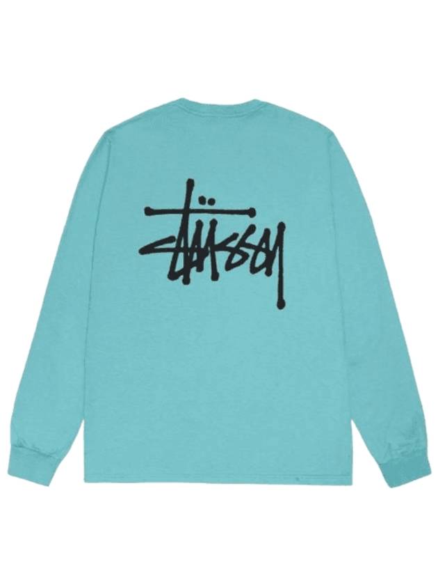 Basic Long Sleeve T-Shirt Ocean - STUSSY - BALAAN 1