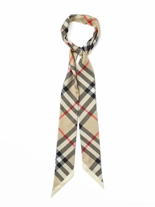 Skinny Check Silk Scarf Archive Beige - BURBERRY - BALAAN 3