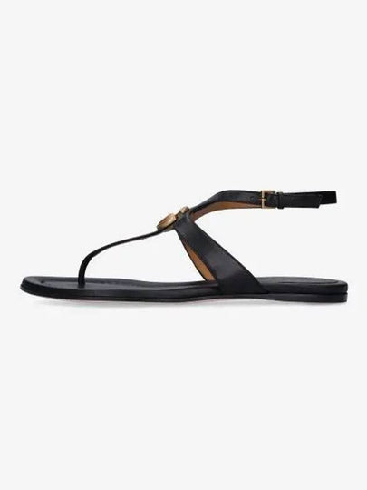 Double G Leather Flat Sandals Black - GUCCI - BALAAN 2