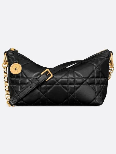 Star Macrocannage Lambskin Chain Hobo Shoulder Bag Black - DIOR - BALAAN 2