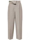 Mohair Wool Carrot Fit Straight Pants Grey - FENDI - BALAAN 2