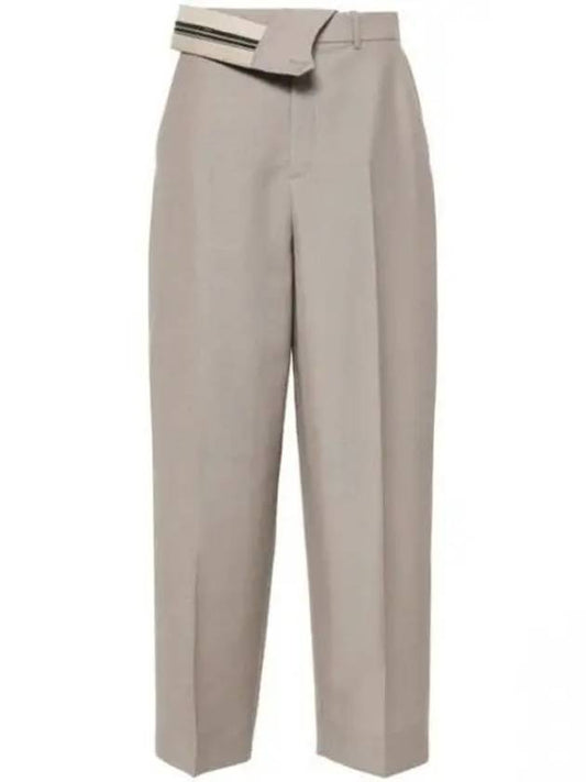 Mohair Wool Carrot Fit Straight Pants Grey - FENDI - BALAAN 2