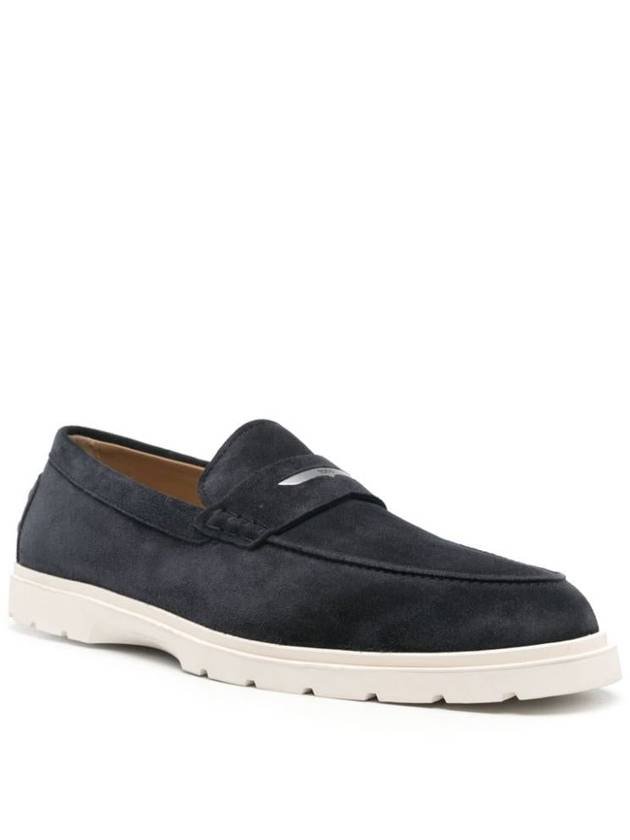 Suede Loafers Dark Blue - TOD'S - BALAAN 4