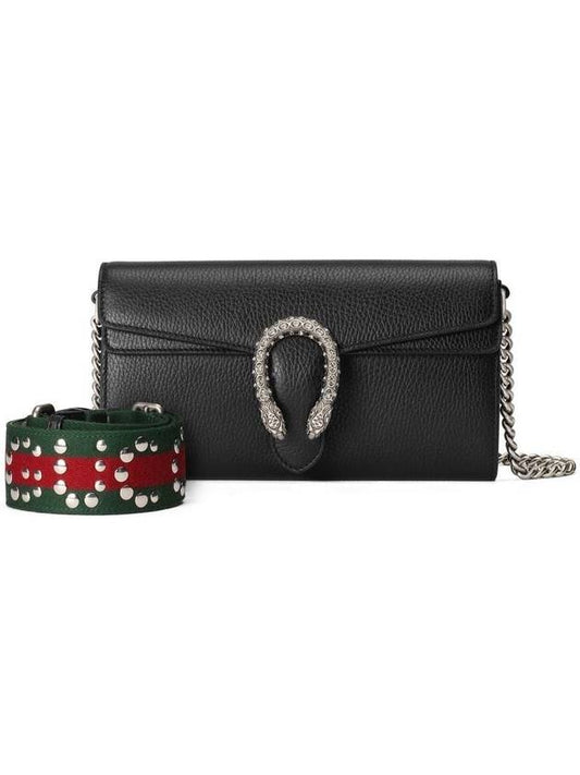 Dionysus Small Leather Shoulder Bag Black - GUCCI - BALAAN 1