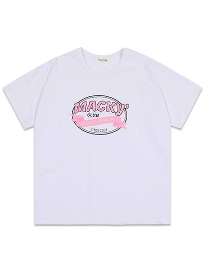 Arounds Short Sleeve T-Shirt White Pink MCSS24HT1PK - MACKY - BALAAN 2