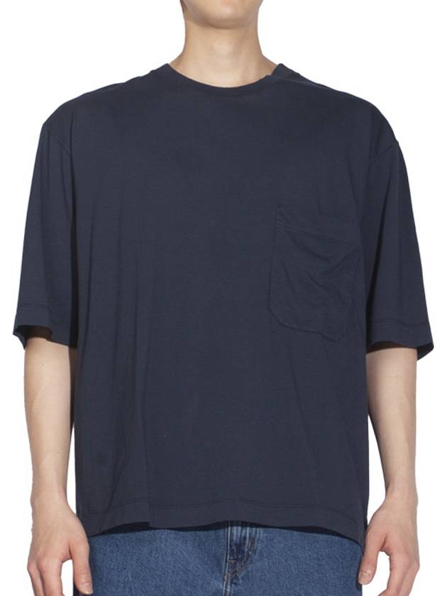 Men's Pigment Dyed Jersey Short Sleeve T-Shirt Dark Sapphire - LEMAIRE - BALAAN 2