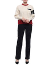 Women's 4 Bar Mohair Tweed Pullover Knit Top Ivory - THOM BROWNE - BALAAN 4