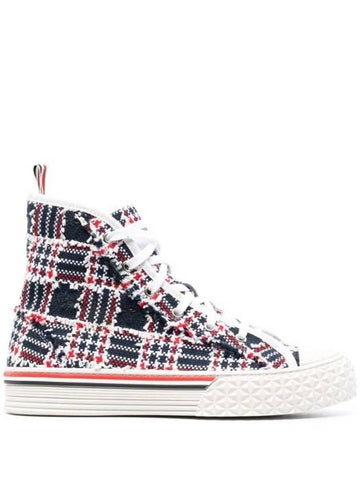 Prince Of Wales Tweed High Top Sneakers - THOM BROWNE - BALAAN 1