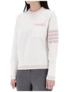 4 Bar Stripe Cotton Sweatshirt White - THOM BROWNE - BALAAN 4